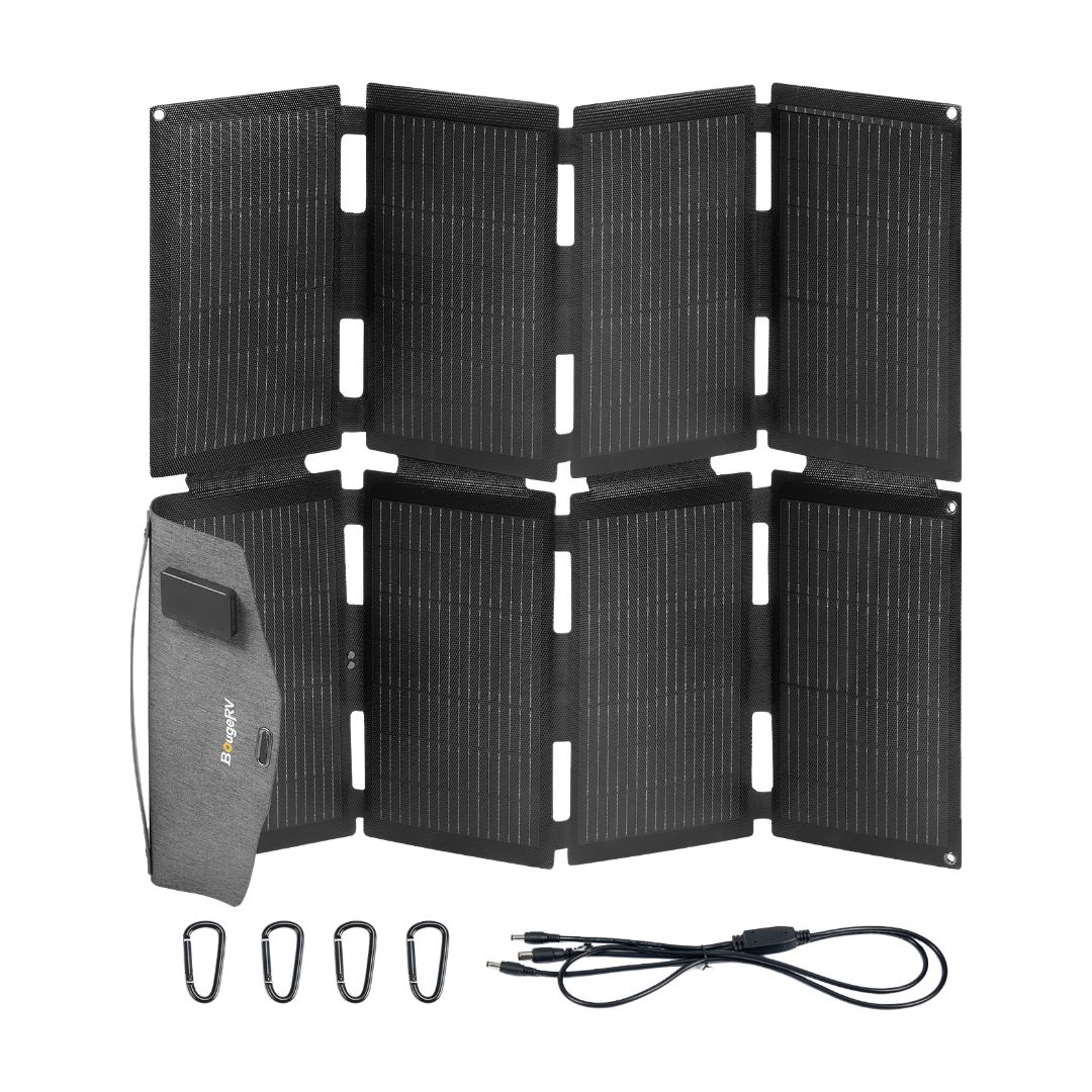 BougeRV 100W N-Type Fiberglass Foldable Portable Solar Panel (SC)