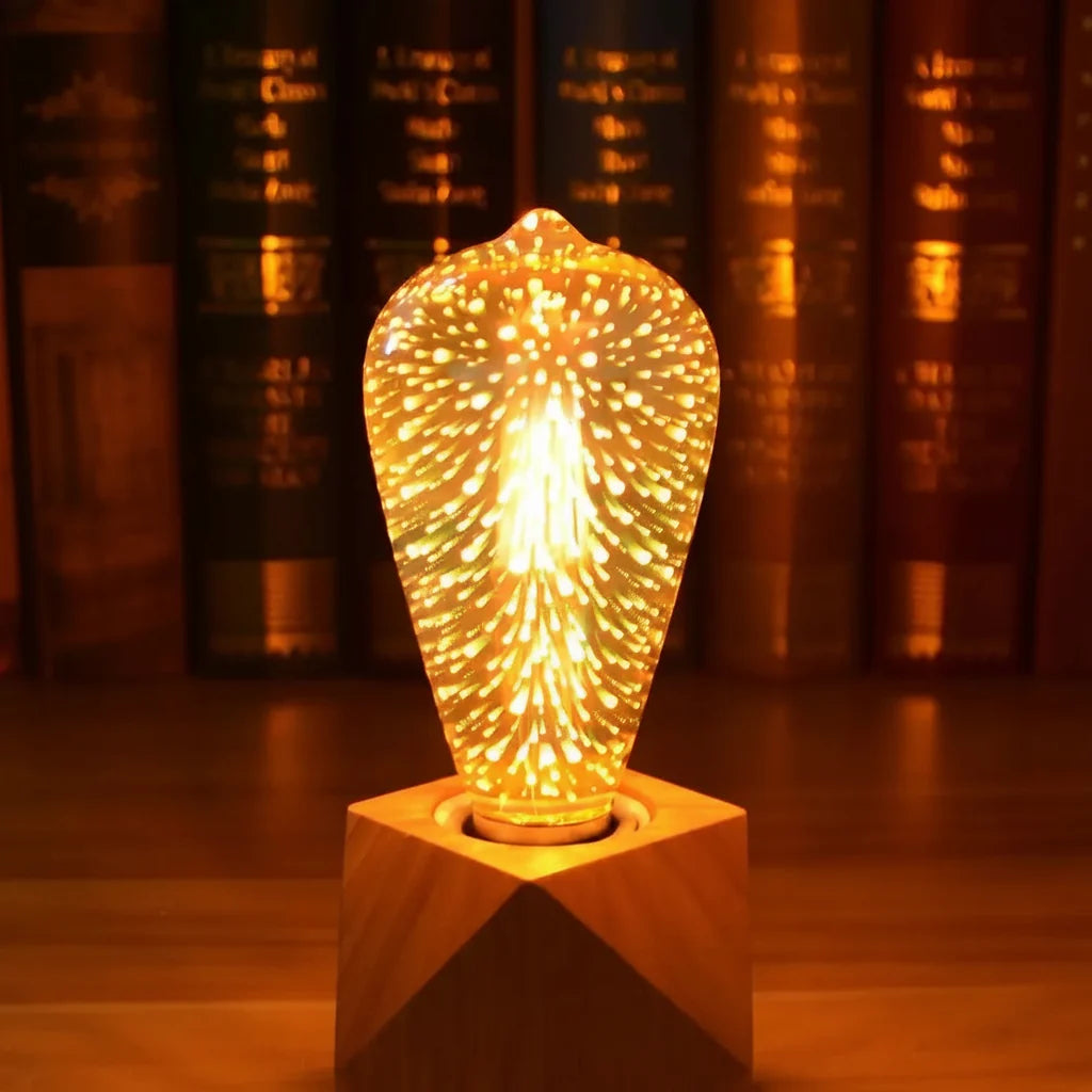 3D Fireworks LED Bulb E27 Vintage Retro Colorful Decorative Light ST64