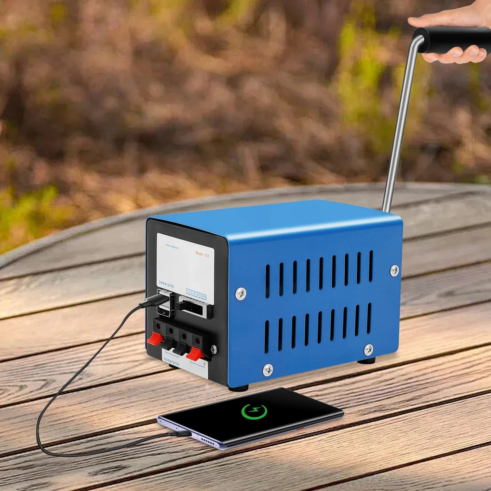 20W Hand Crank Generator Portable USB Emergency Charger for Travel Camping Survival
