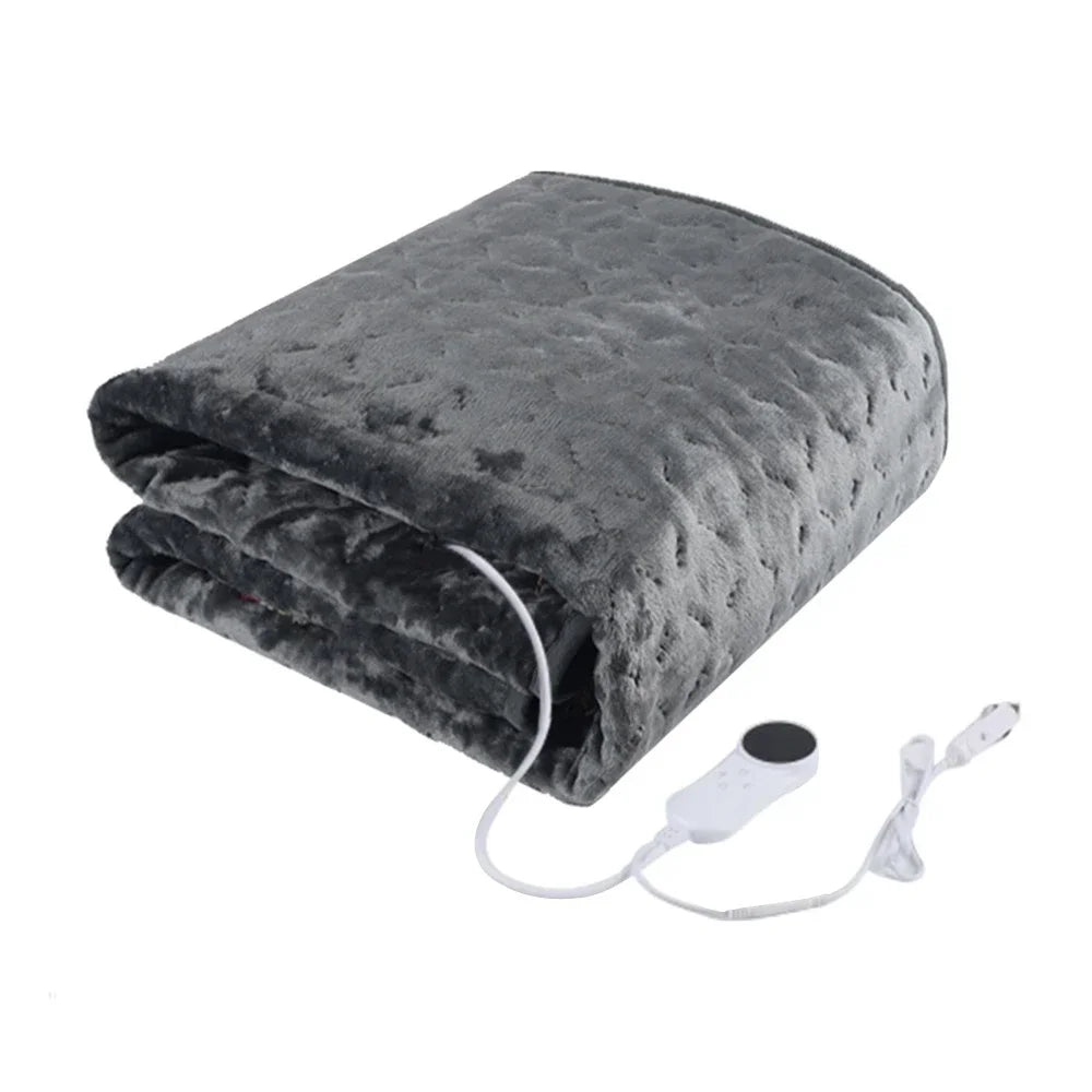 12V Car Heated Electric Blanket 9 Heat Levels Micro Plush Single Person Warm