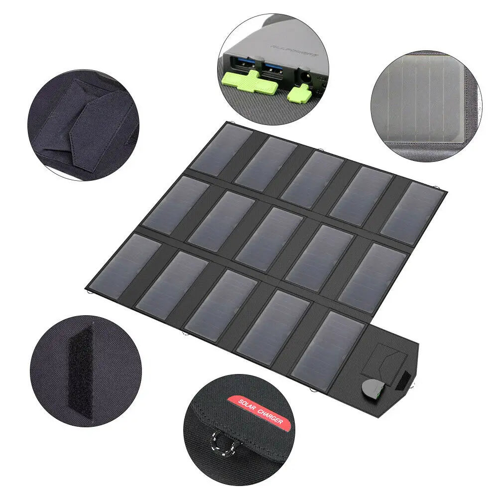 100W Portable Foldable Solar Panel Charger 12V 18V for Laptop Phone Camping Travel