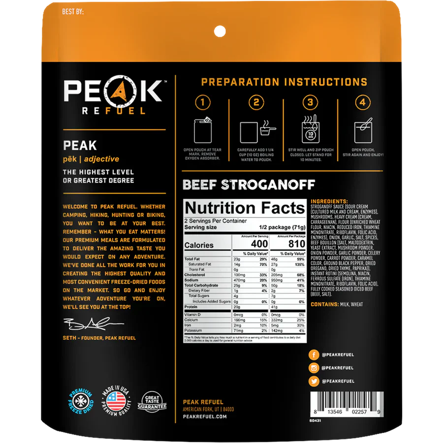 Beef Stroganoff Survival Meal – High-Protein, Family-Ready Comfort Food
