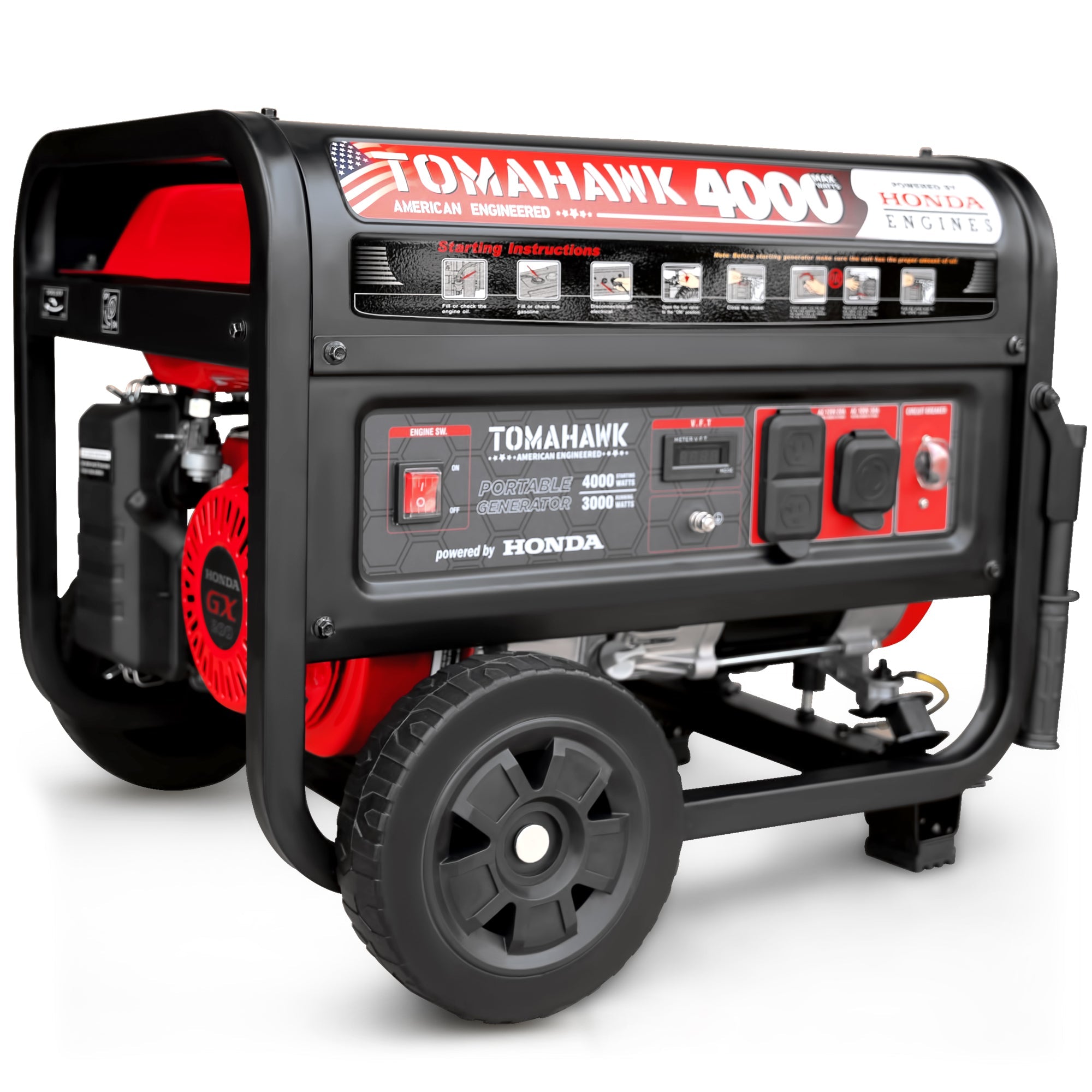4000 Watt Honda Powered Generator Portable Gas Power Professional Use (SC)