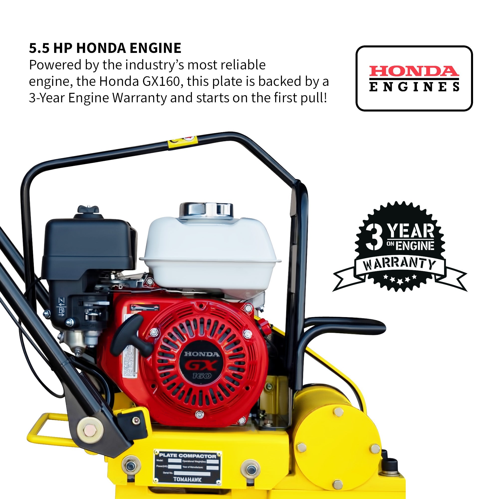 5.5 HP Honda Paver Roller Compactor 17x12 for Pavers, Bricks, Stone, Sand Compaction (SC)