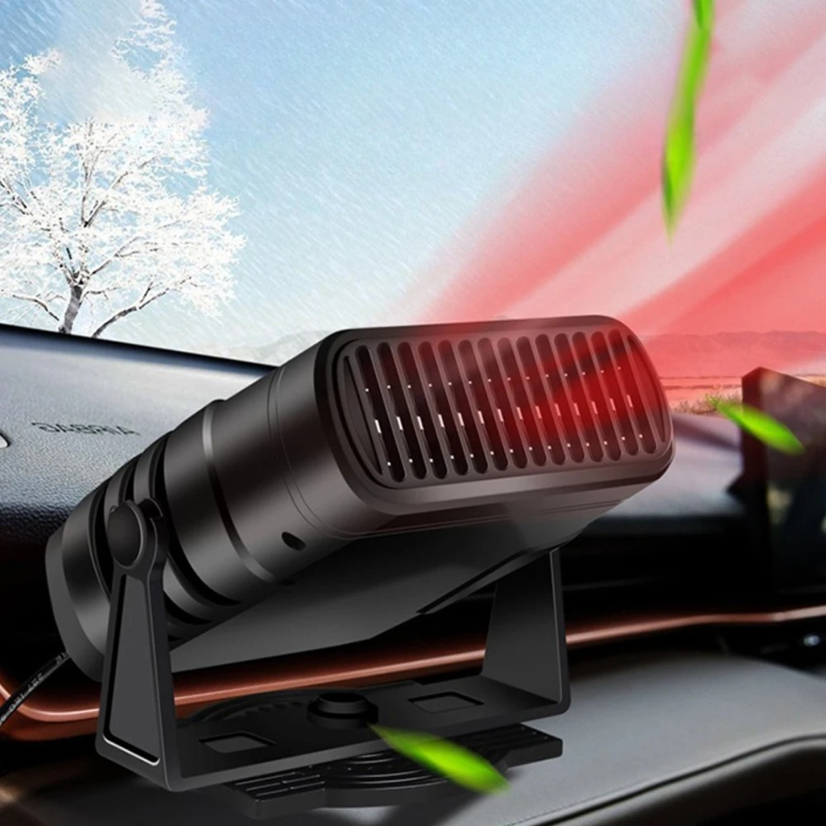 2-in-1 Car Cooling & Heater Fan – Windshield Defogger Defroster 12V/24V Auto