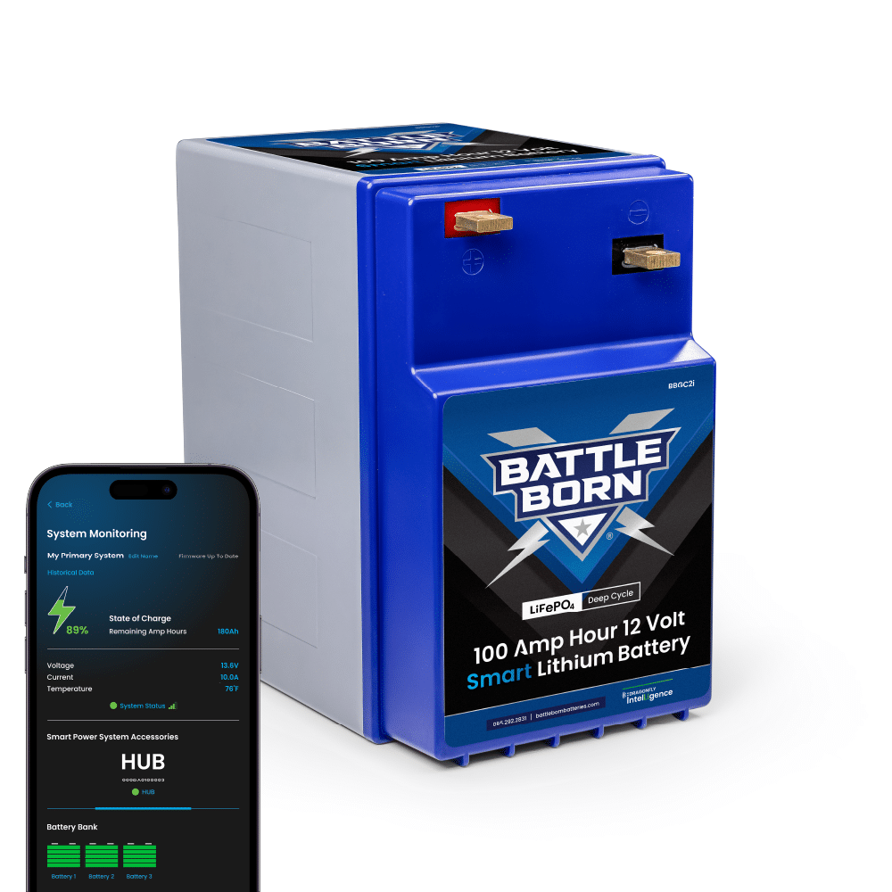 Battle Born 100Ah 12V GC2 Smart LiFePO4 Deep Cycle Battery (SC)