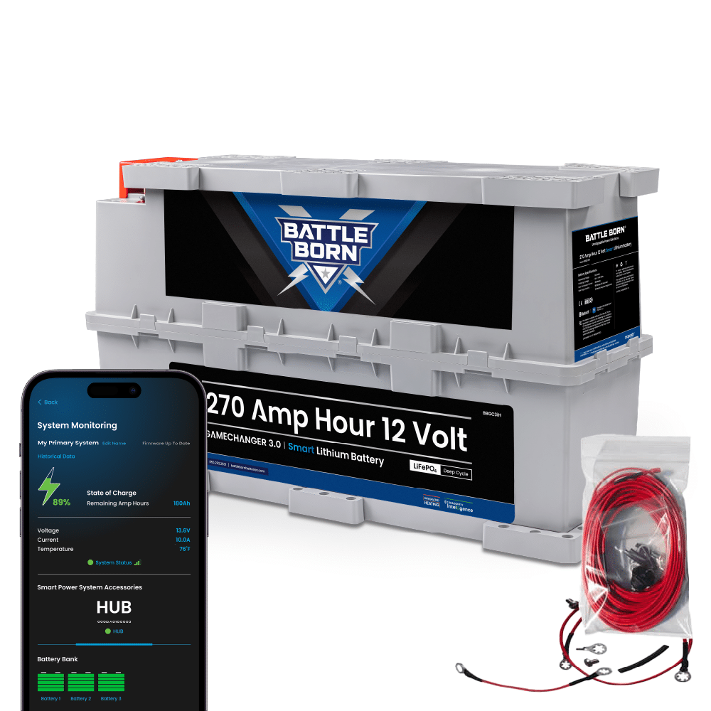 Battle Born 270Ah 12V GC3 Smart Heated LiFePO4 Deep Cycle Battery Kit (SC)