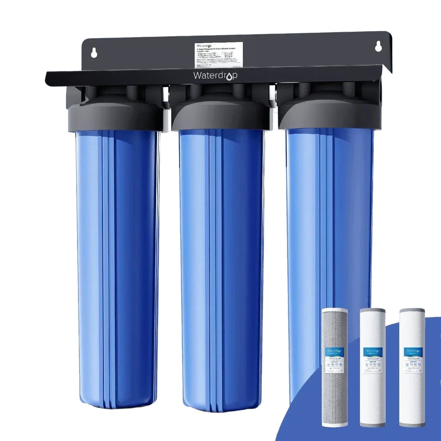 Waterdrop 3-Stage Whole House Water Filter System | Reduce Iron & Manganese (SC)