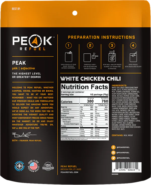 Peak Refuel White Chicken Chili – Hearty, Protein-Packed Comfort for Any Crisis!