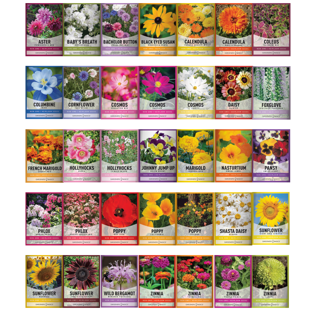 Wildflower, Perennial, & Annual Flower Seed Kit | 35 Variety Pack (SC)