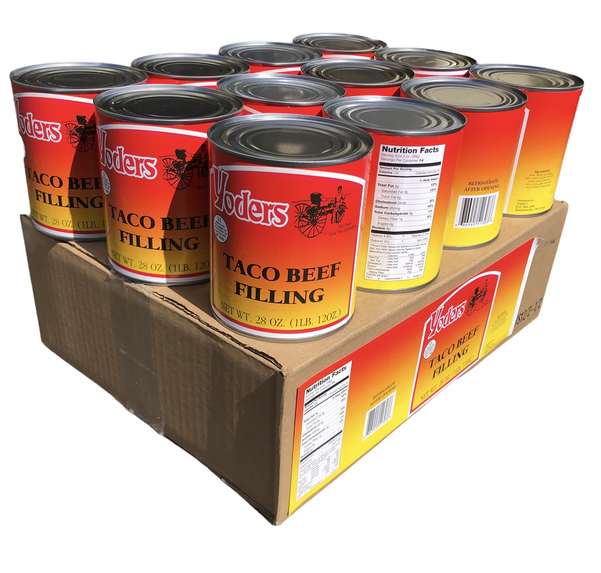 Case (12 Cans) of Yoder's fresh REAL Canned Taco Beef Filling (SC)