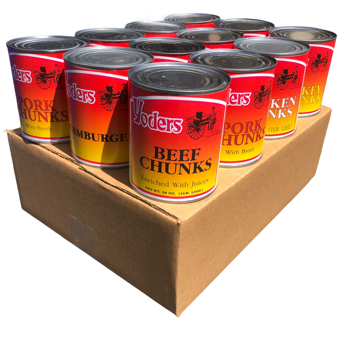 Case (12 Cans) Variety Pack of Yoder's Fresh Canned Meats (SC)