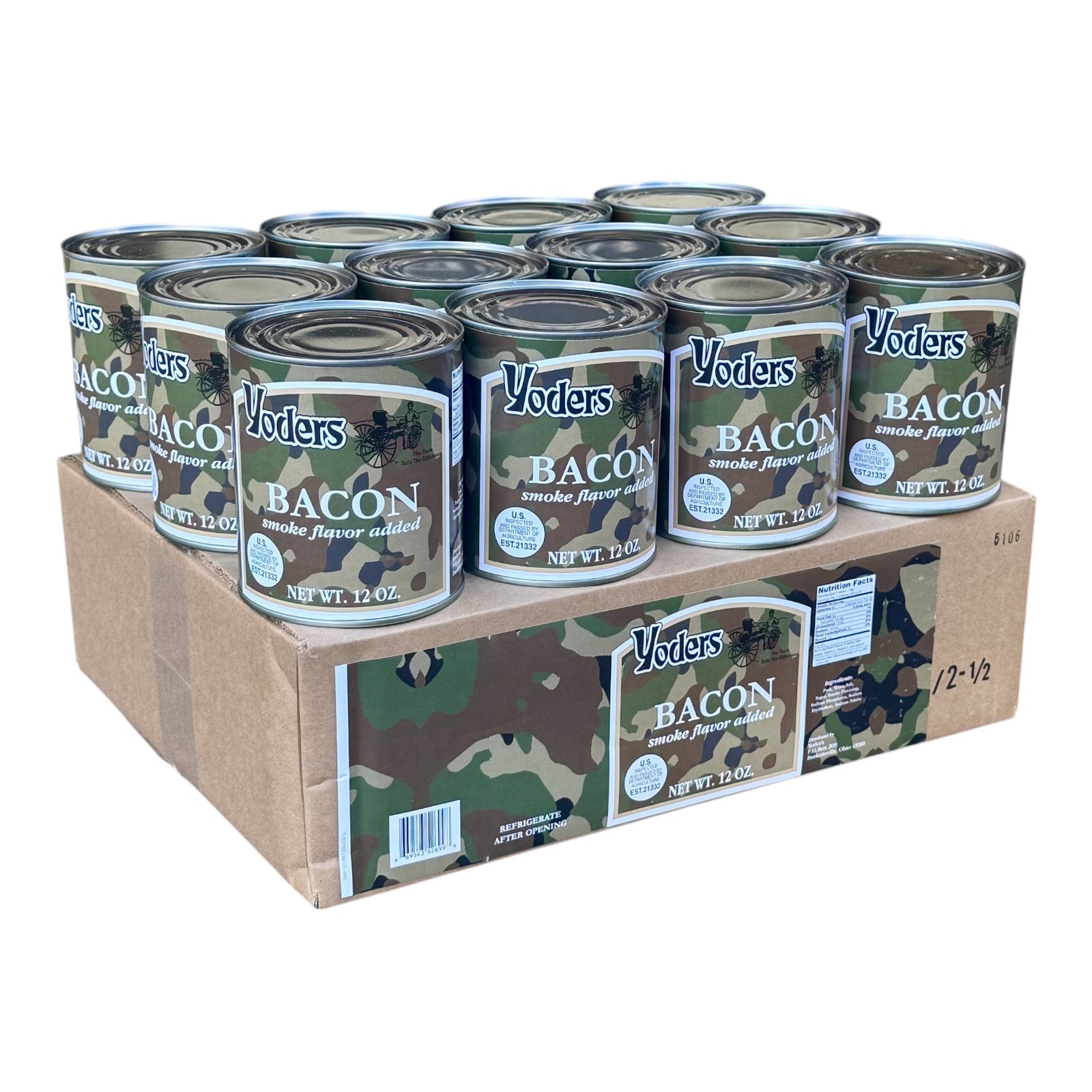 Yoder’s Canned Bacon | 12 oz can | Real USA Bacon | Fully Cooked | She