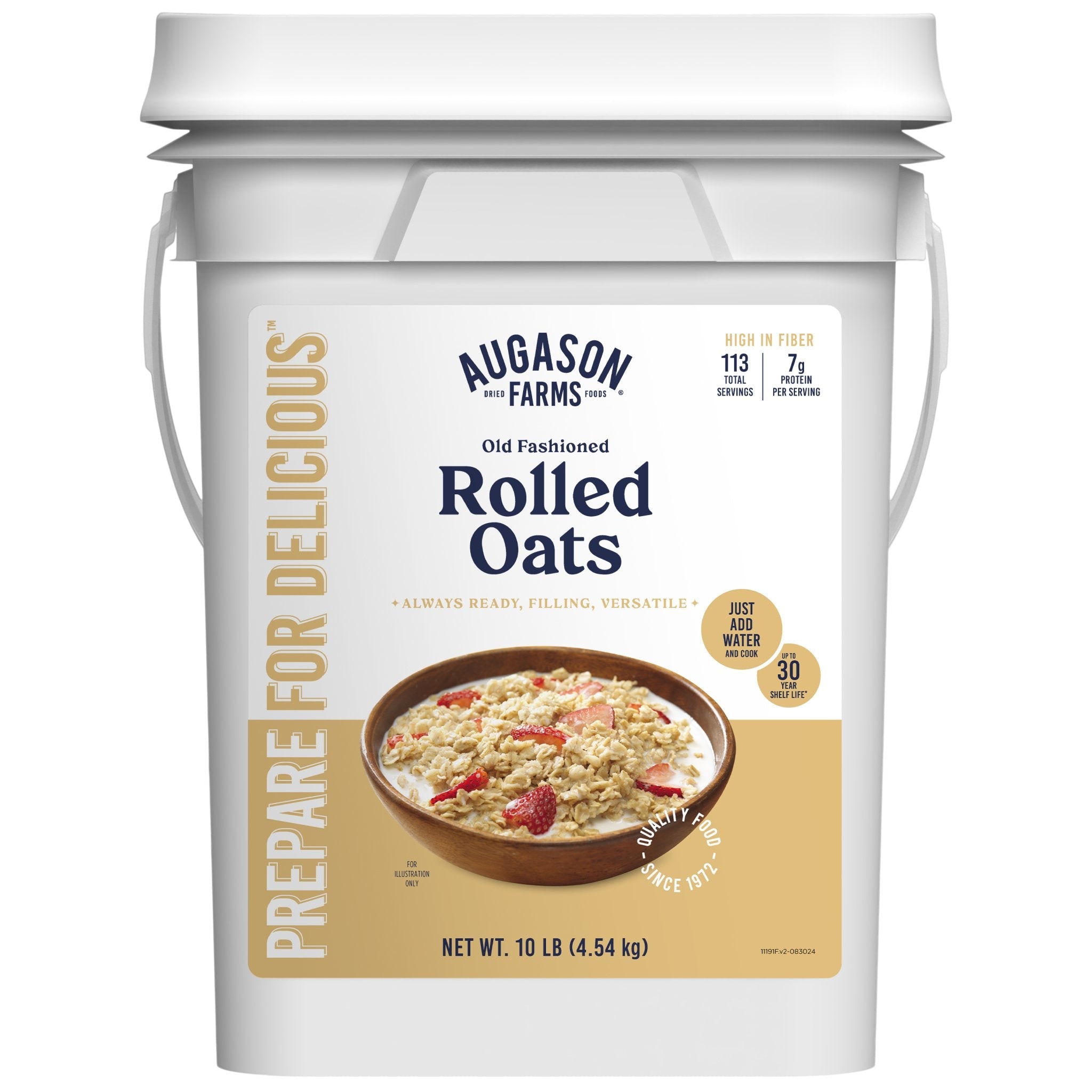 Old Fashioned Rolled Oats 4 Gallon Pail, 113 Servings (SC)