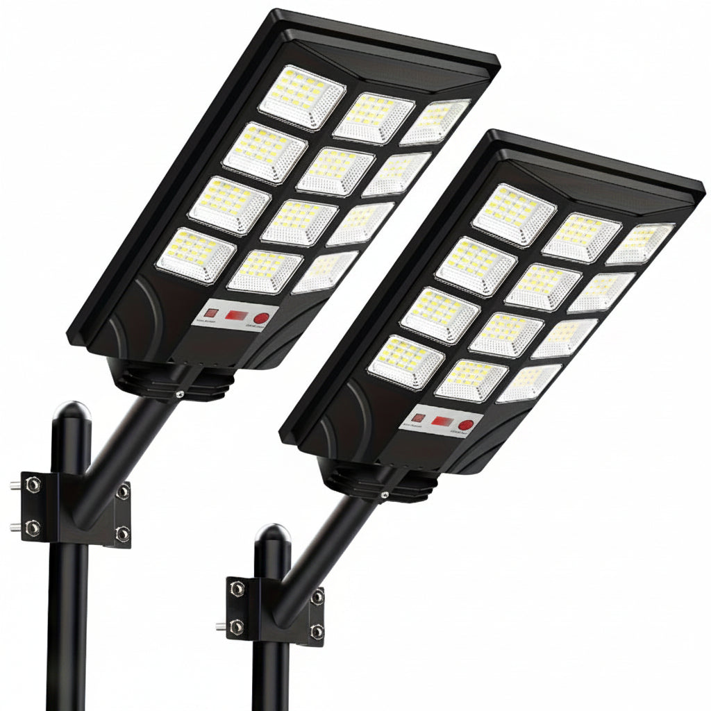 400 LED Solar Floodlights (2-Pack) - Waterproof with Motion Sensor