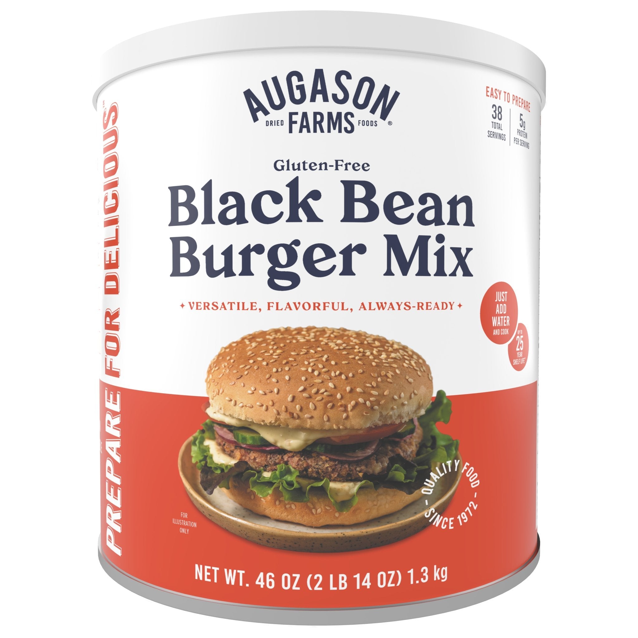 Gluten Free Black Bean Burger Mix Can, 38 Servings (SC)