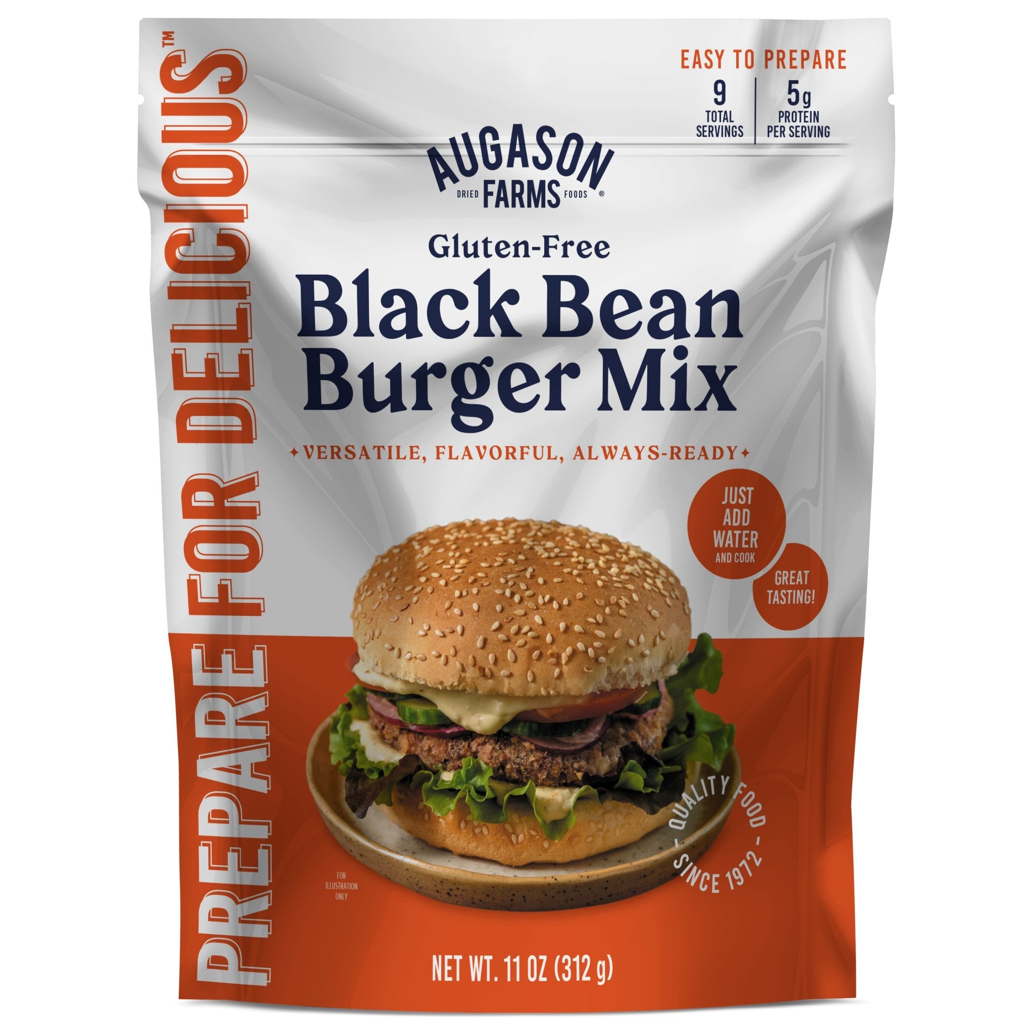 Gluten Free Black Bean Burger Mix Pouch, 9 Servings (SC)
