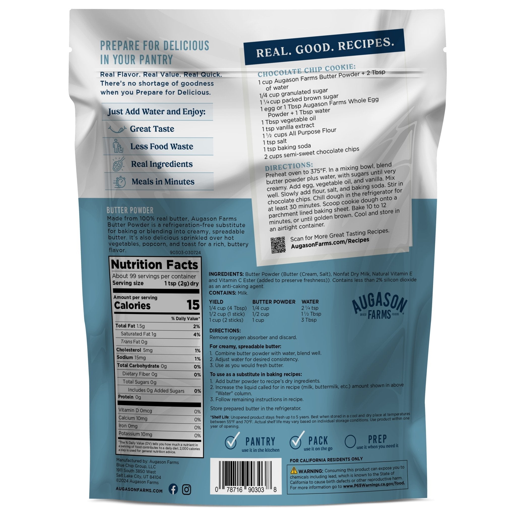 Butter Powder Pouch, 99 Servings