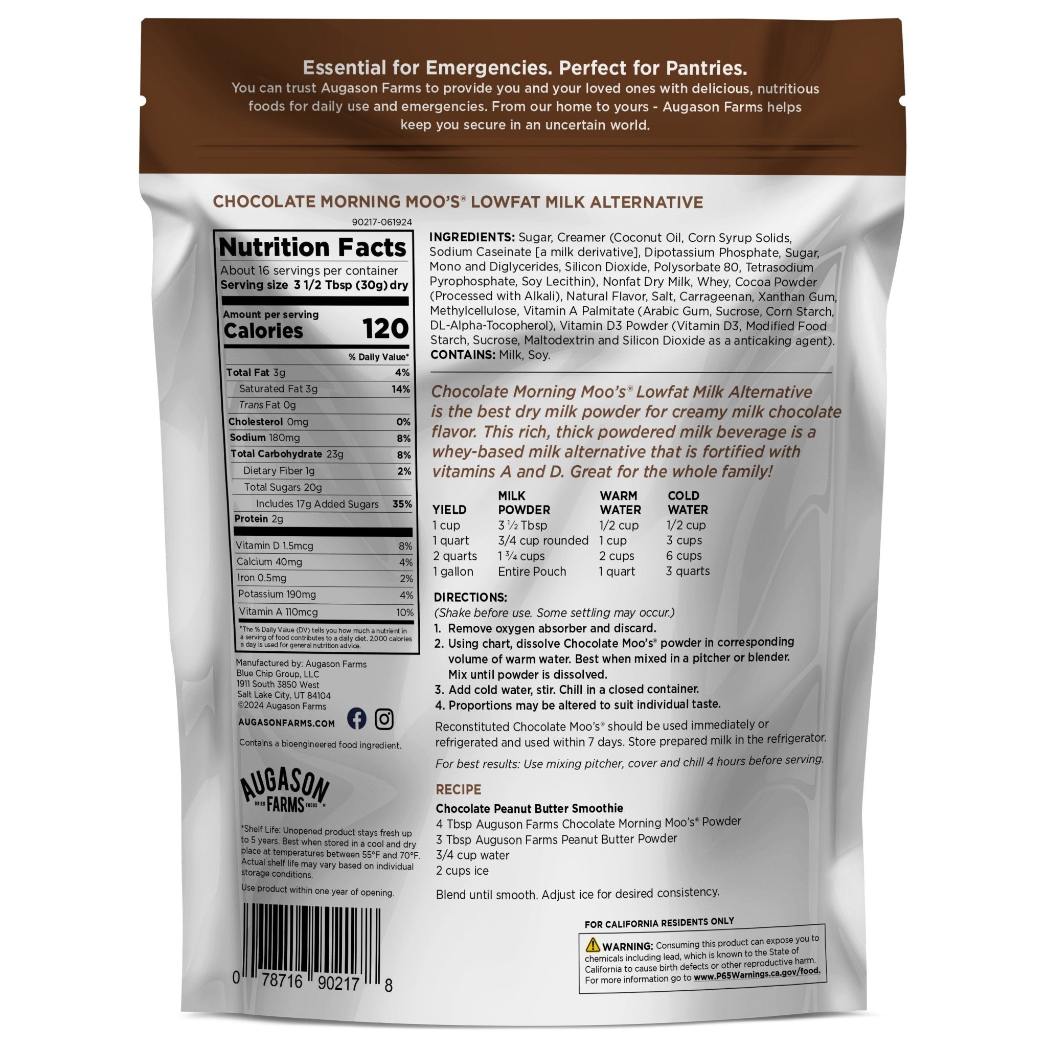 Chocolate Morning Moo's Milk Alternative Pouch, 16 Servings (SC)