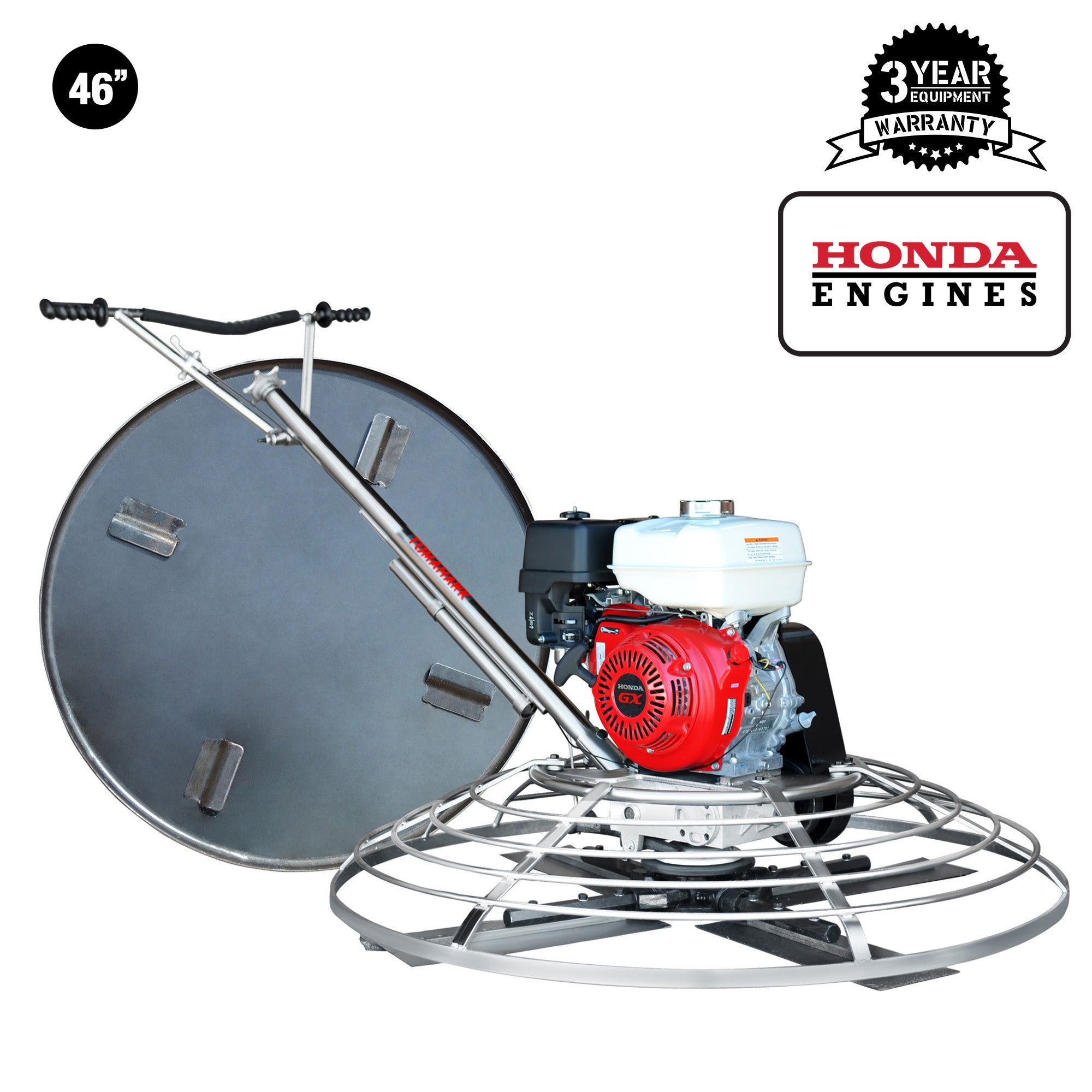 46" Concrete Power Trowel 8.5HP Honda Combo Blades and Float Pan Cement Finishing Tool (SC)