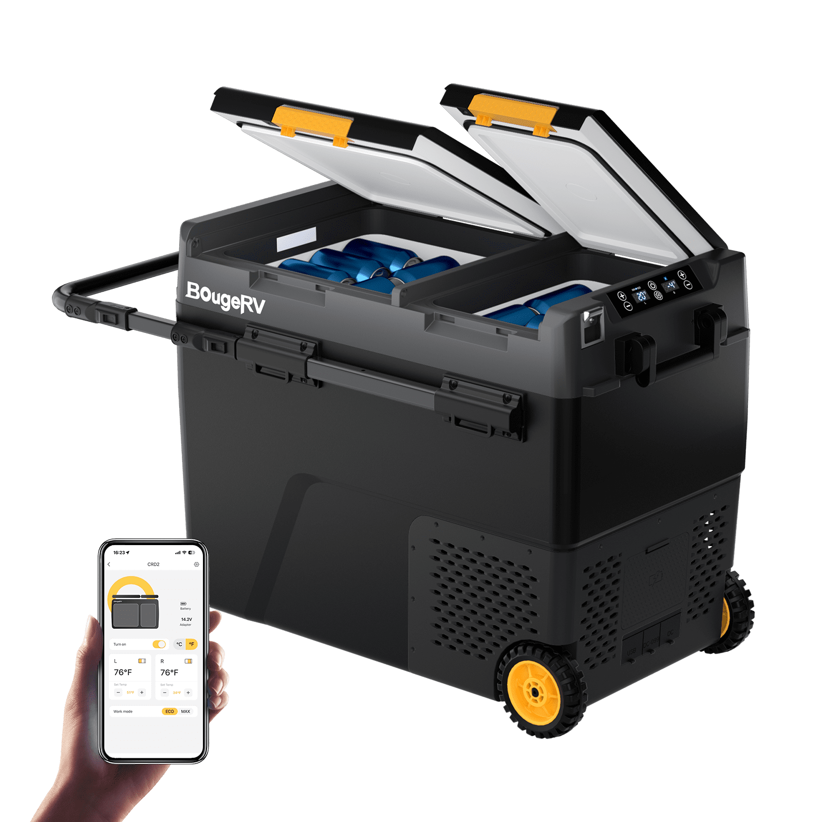 BougeRV CRD2 61QT Dual Zone 12V Portable Fridge Freezer (SC)