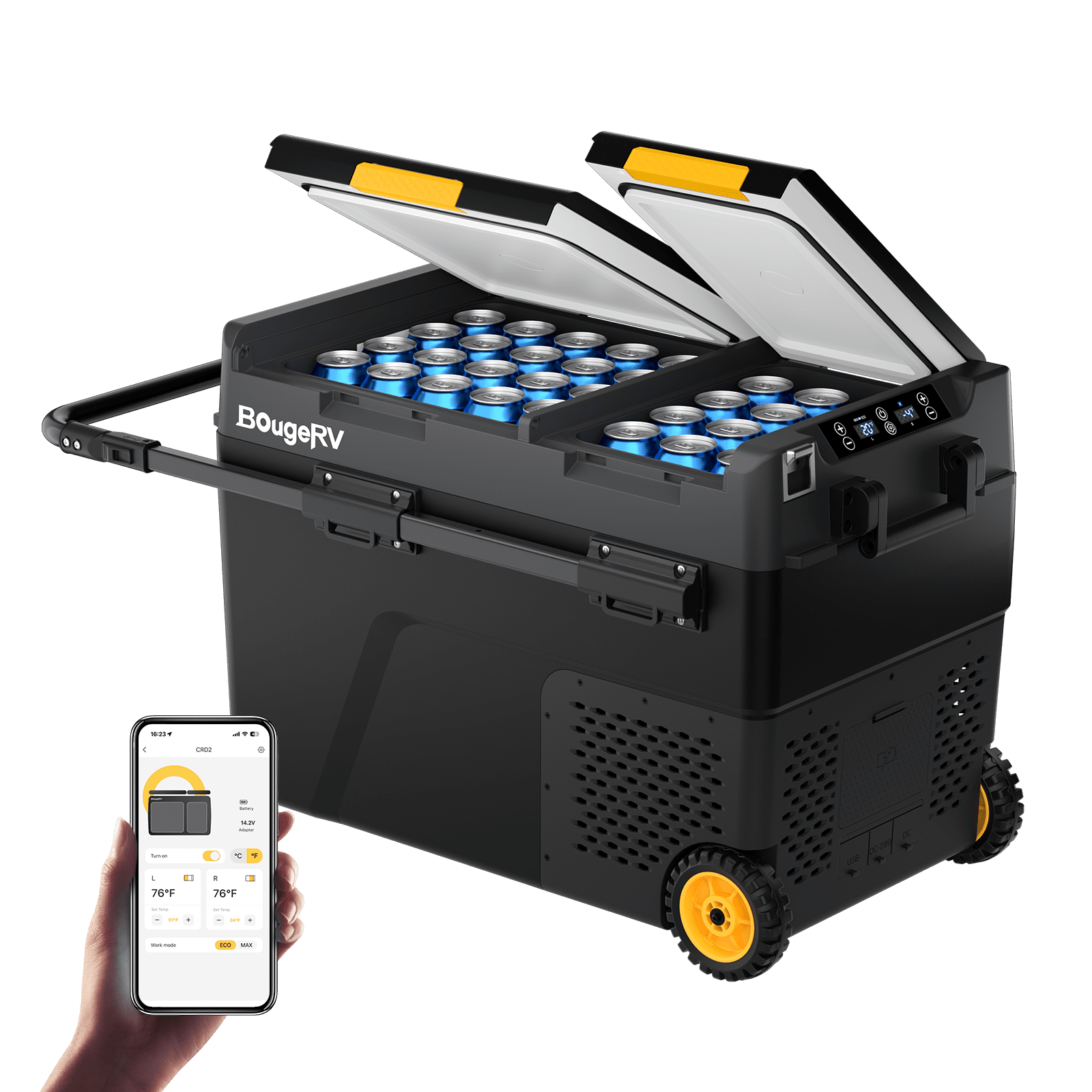 BougeRV CRD2 52QT Dual Zone 12V Portable Fridge Freezer (SC)