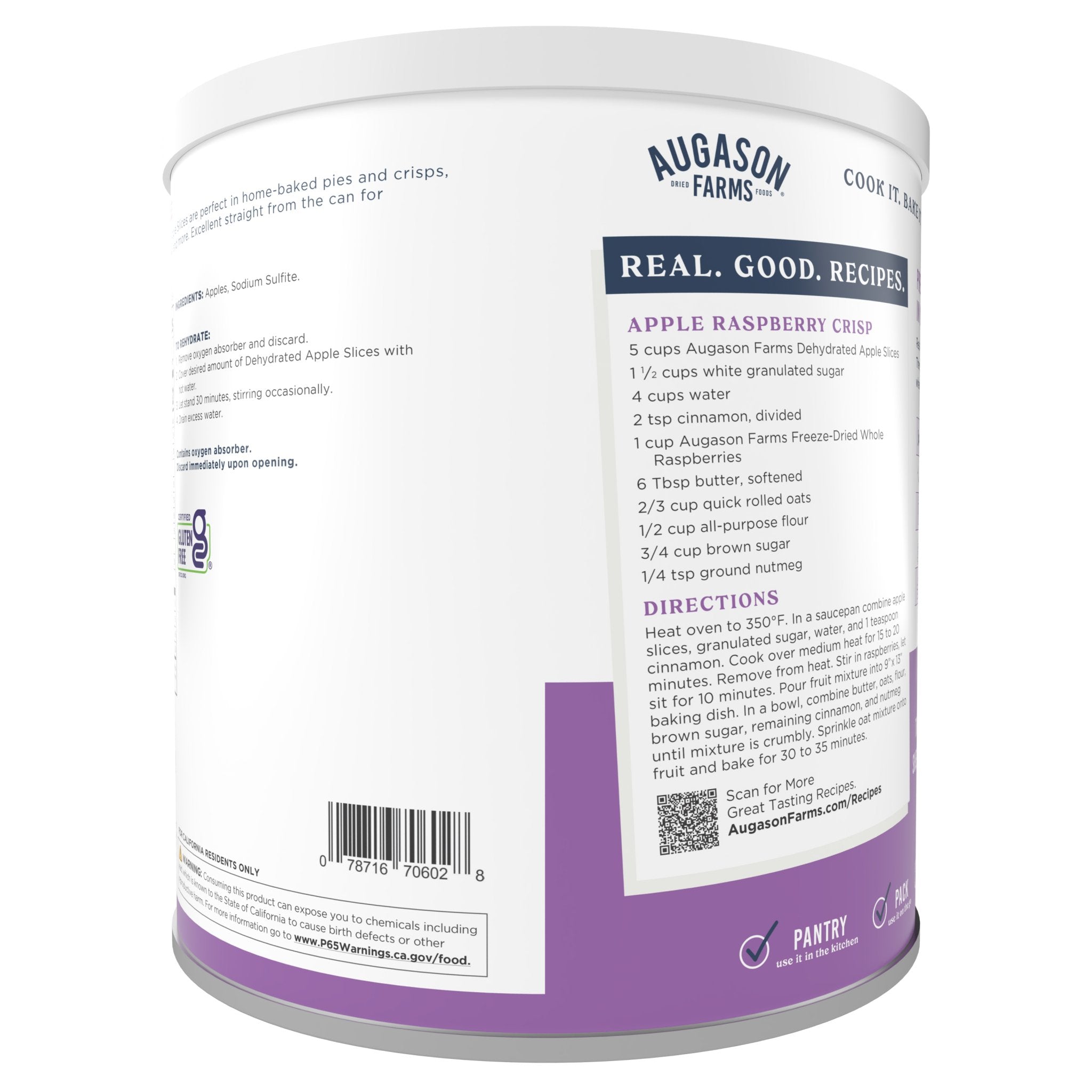 Dehydrated Apple Slices Can, 20 Servings (SC)