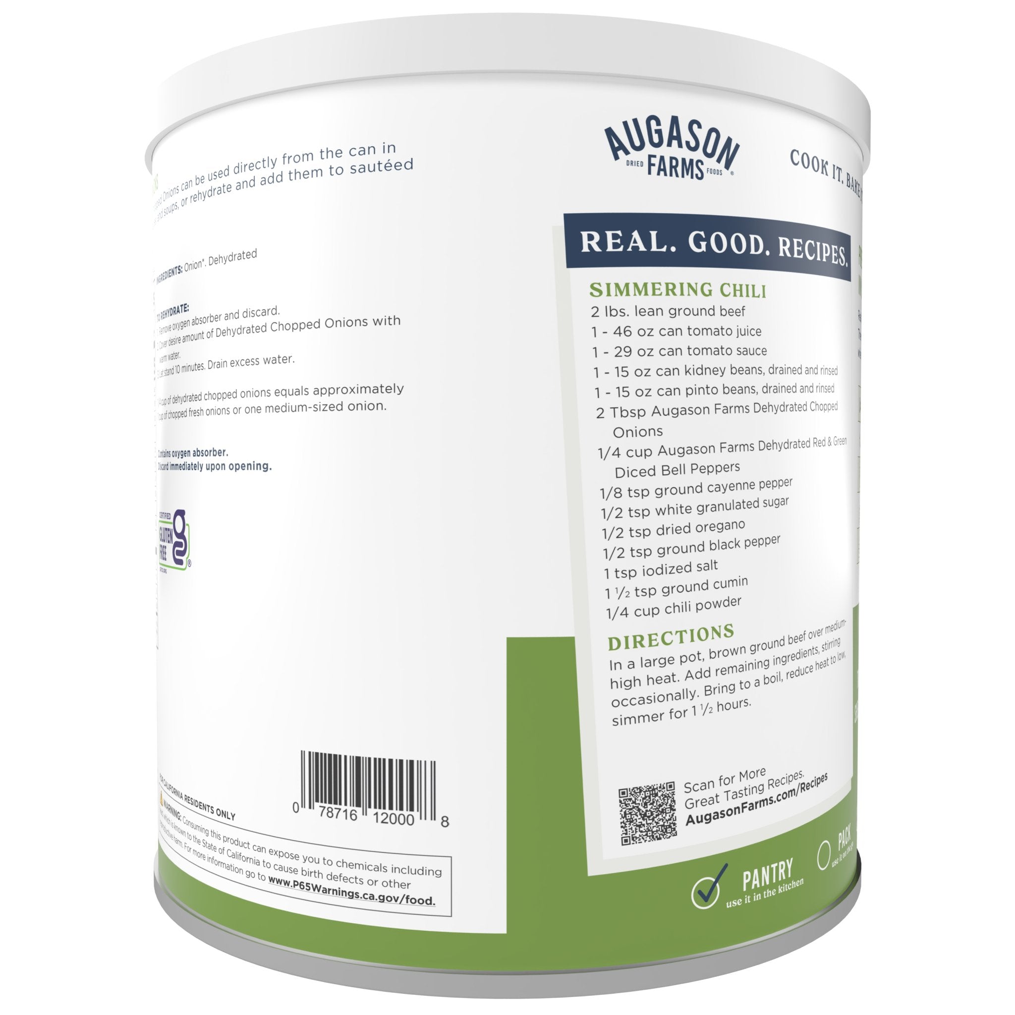Dehydrated Chopped Onions Can, 130 Servings (SC)