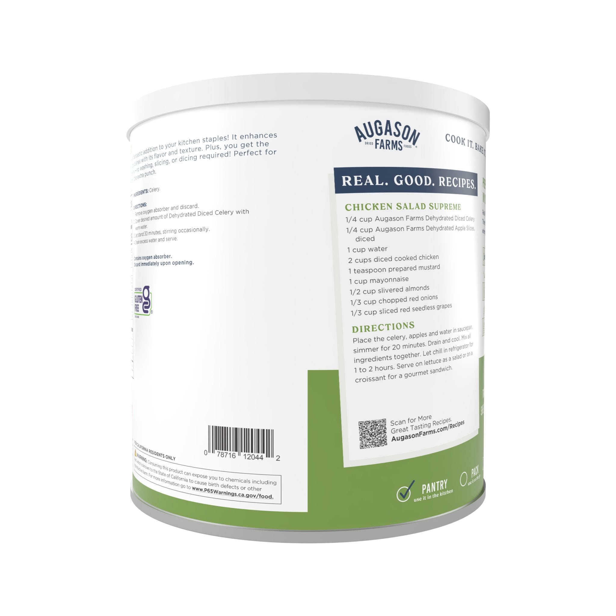 Dehydrated Cross Cut Celery Can, 73 Servings (SC)