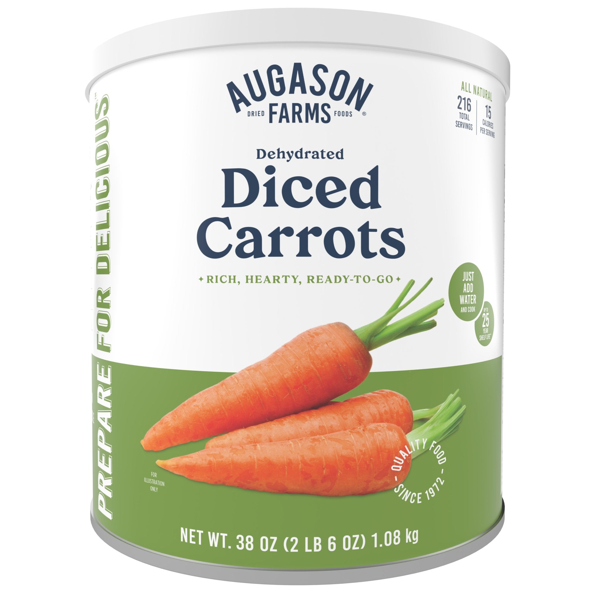 Dehydrated Diced Carrots Can, 216 Servings (SC)