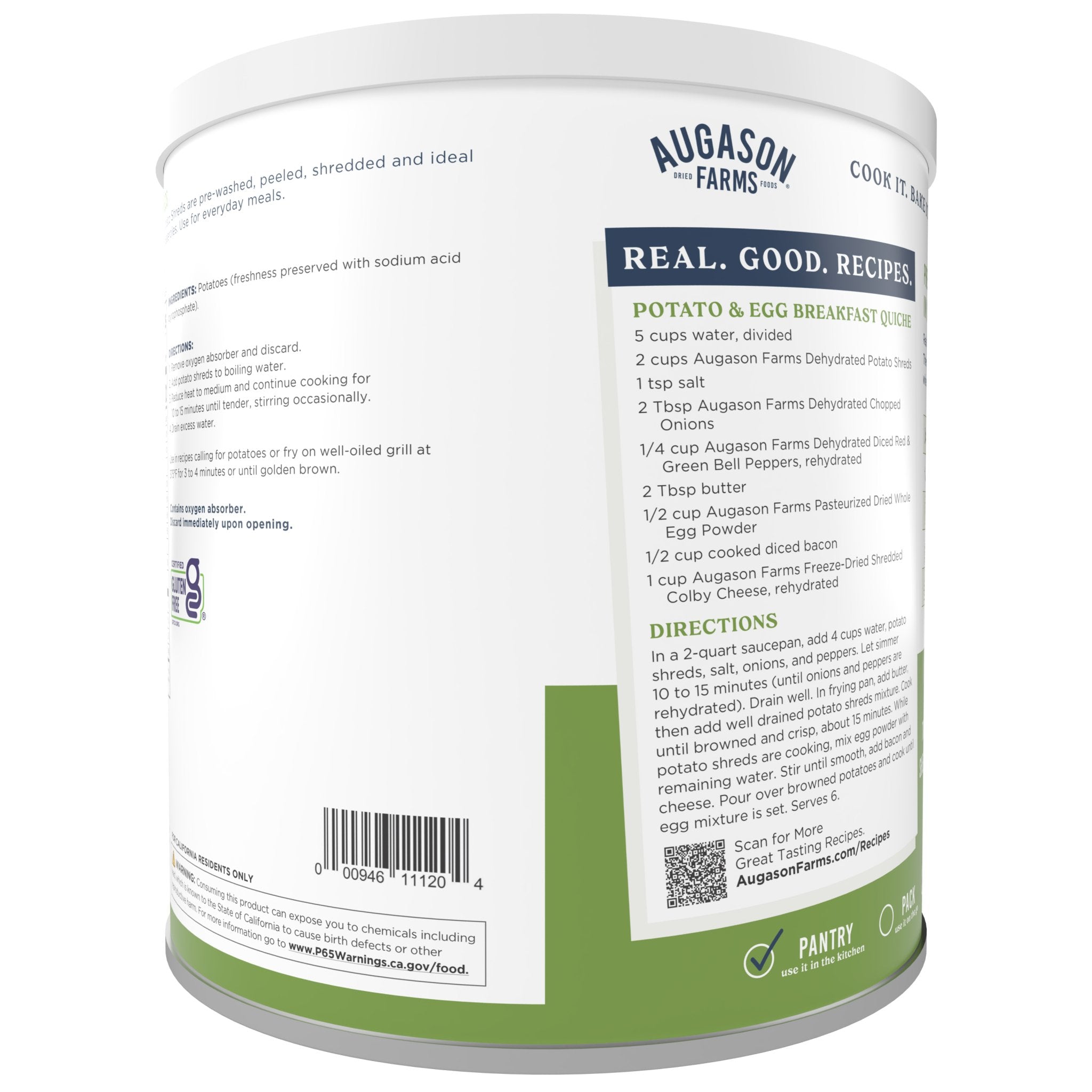 Dehydrated Potato Shreds Can, 31 Servings (SC)