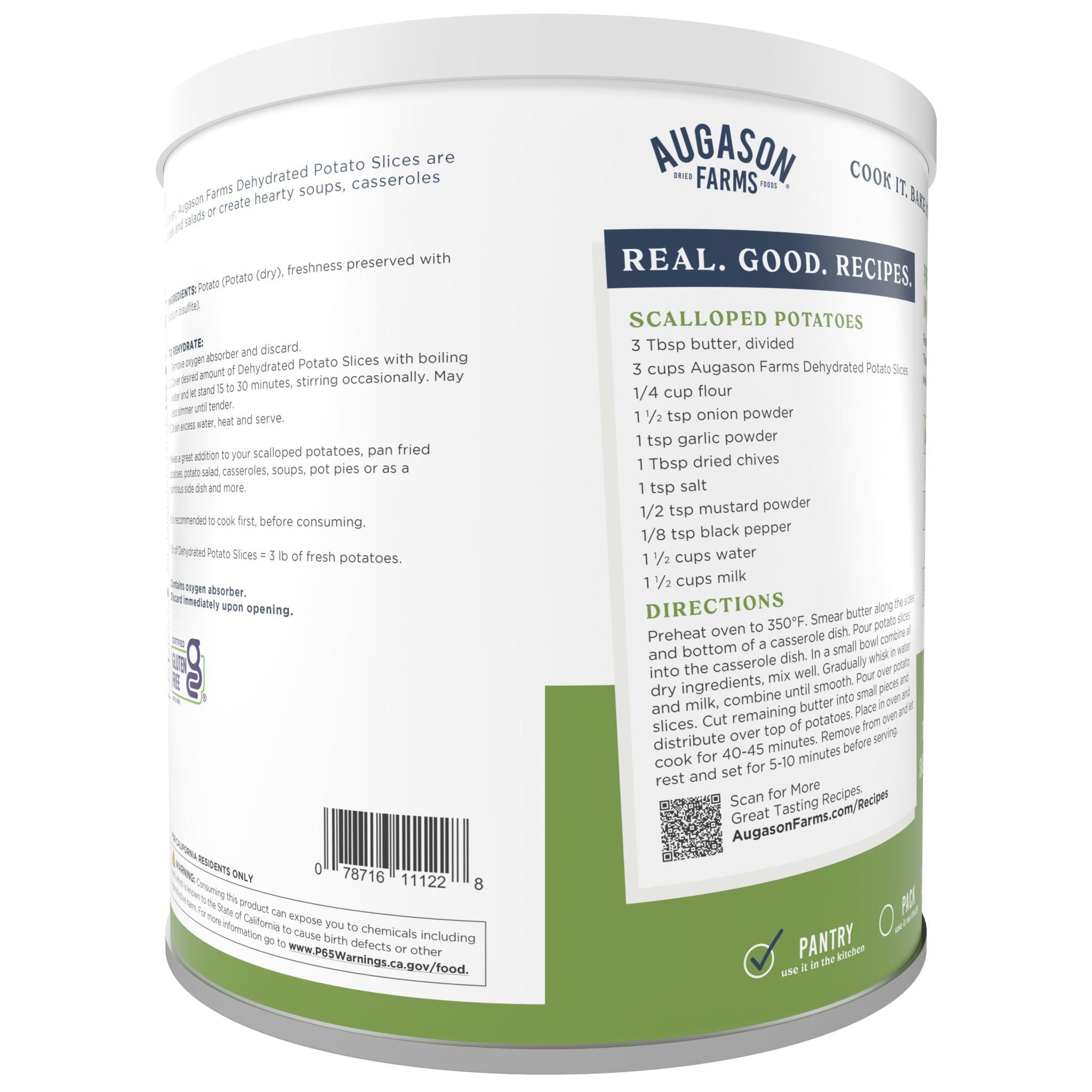 Dehydrated Potato Slices Can, 15 Servings (SC)