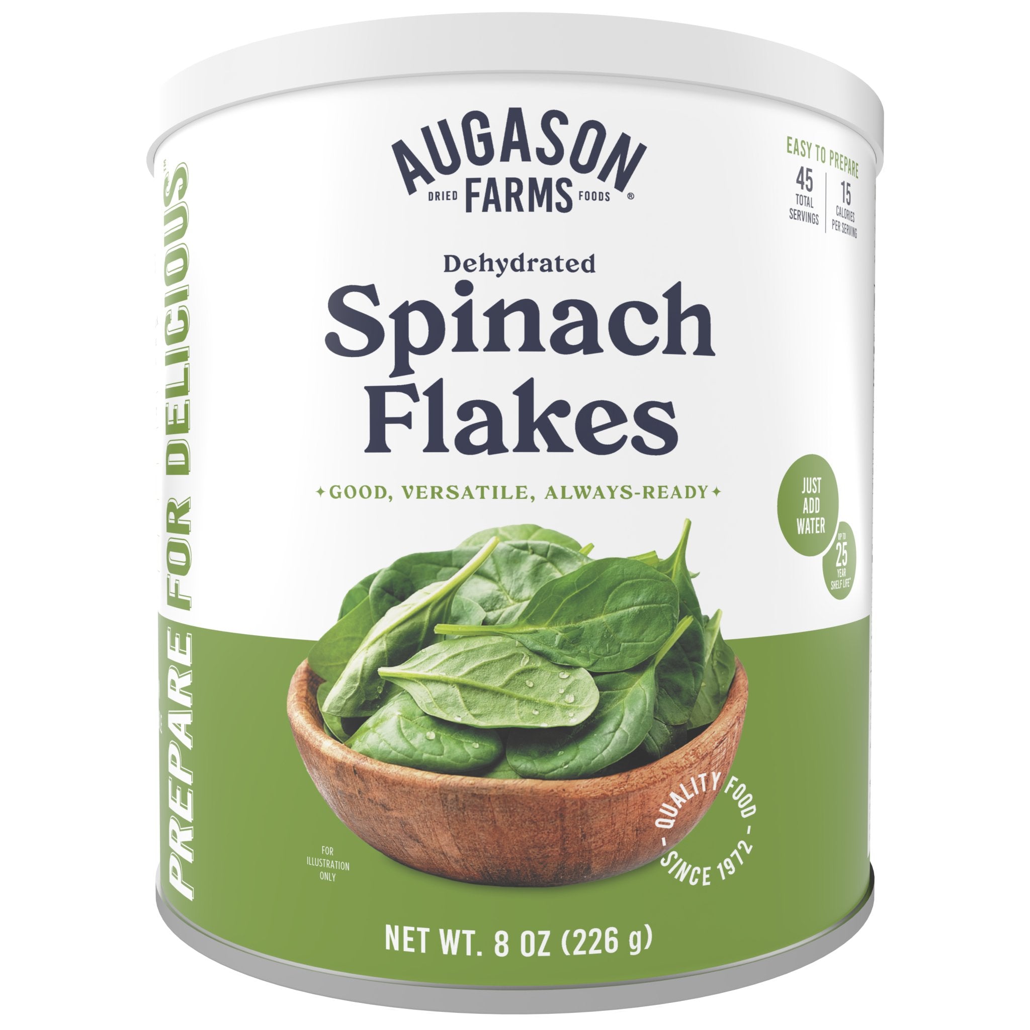 Dehydrated Spinach Flakes Can, 45 Servings (SC)