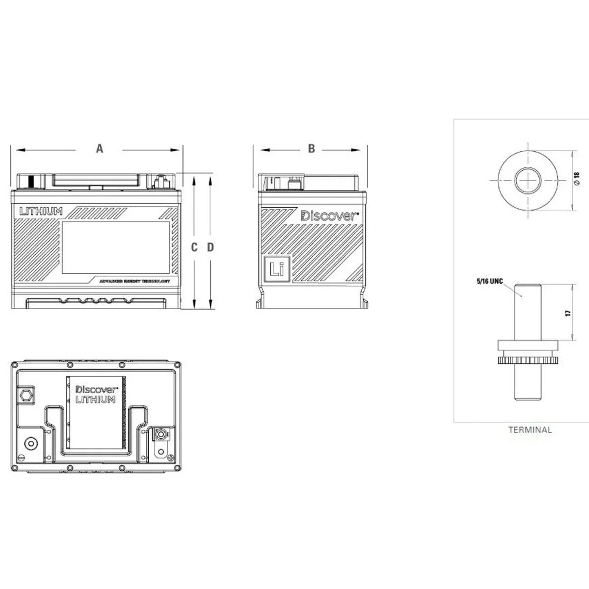 Discover DLB-G24-36V Lithium Blue 36V 30Ah Battery With BMS & Bluetooth (SC)