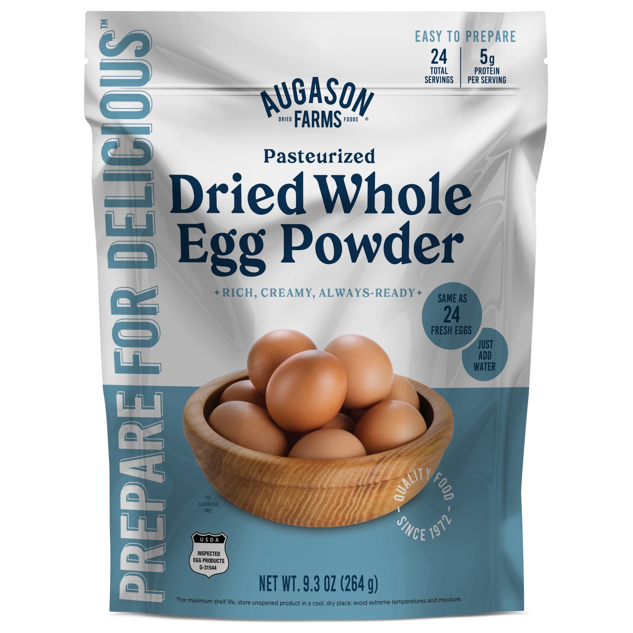 Pasteurized Dried Whole Egg Powder Pouch, 24 Servings (SC)