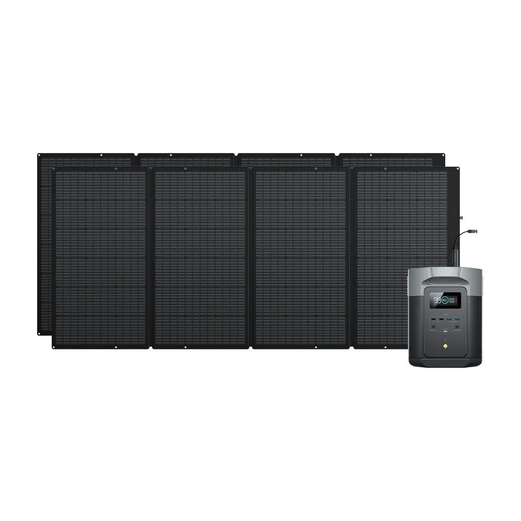 EcoFlow DELTA 2 Max + 400W Solar Panel | 3400W, 2048Wh, X-Boost, Home & Outdoors
