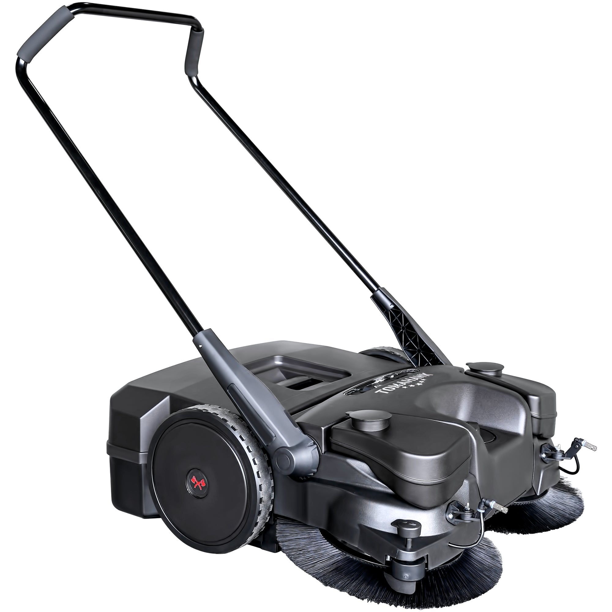 30" Battery Powered Push Sweeper with Triple Power Brooms Electric Drive and Dust Suppression Sprayer (SC)