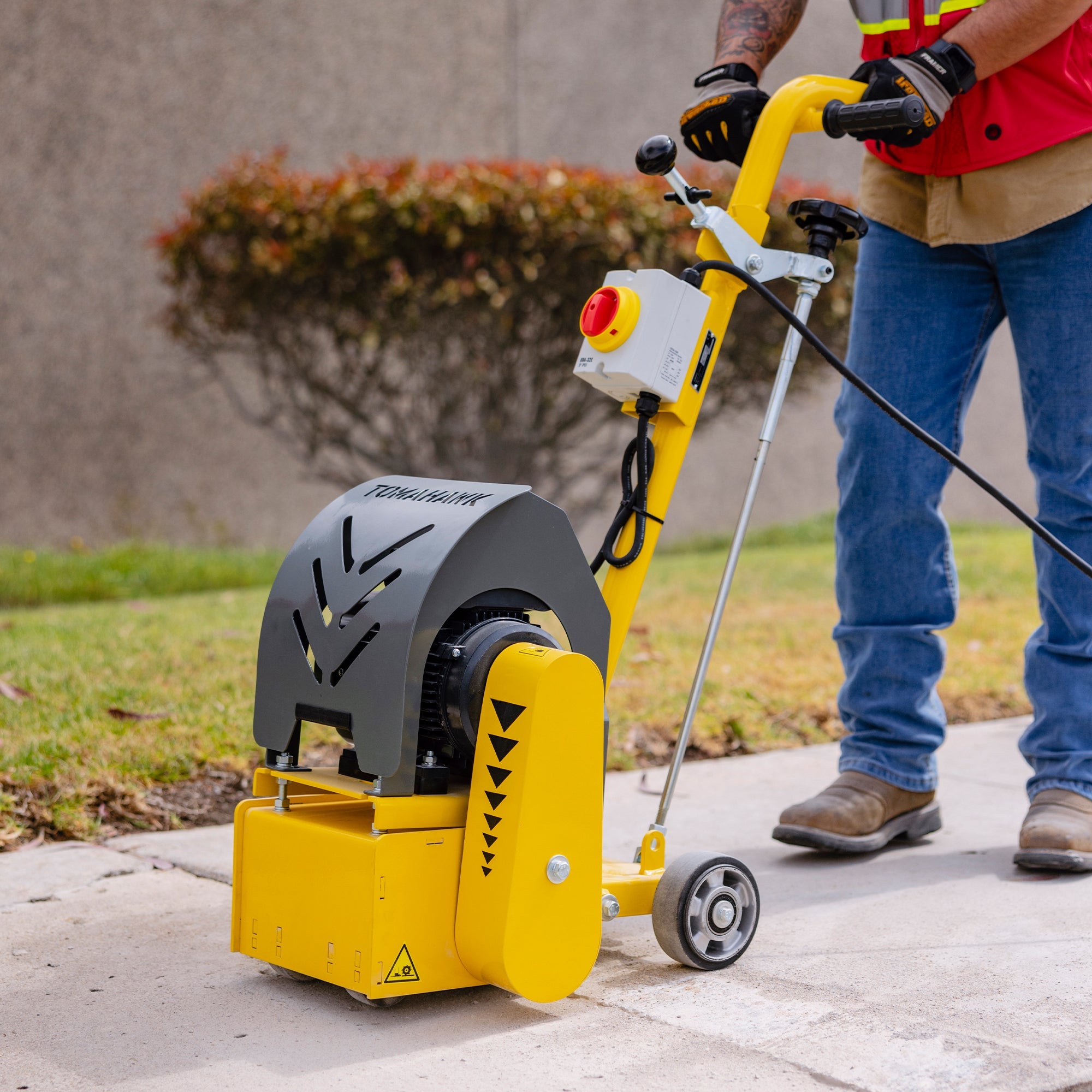 Electric 8” Concrete Scarifier Planer Grinder for Sidewalk Trip Hazard Repair, Traffic Line Removal (SC)