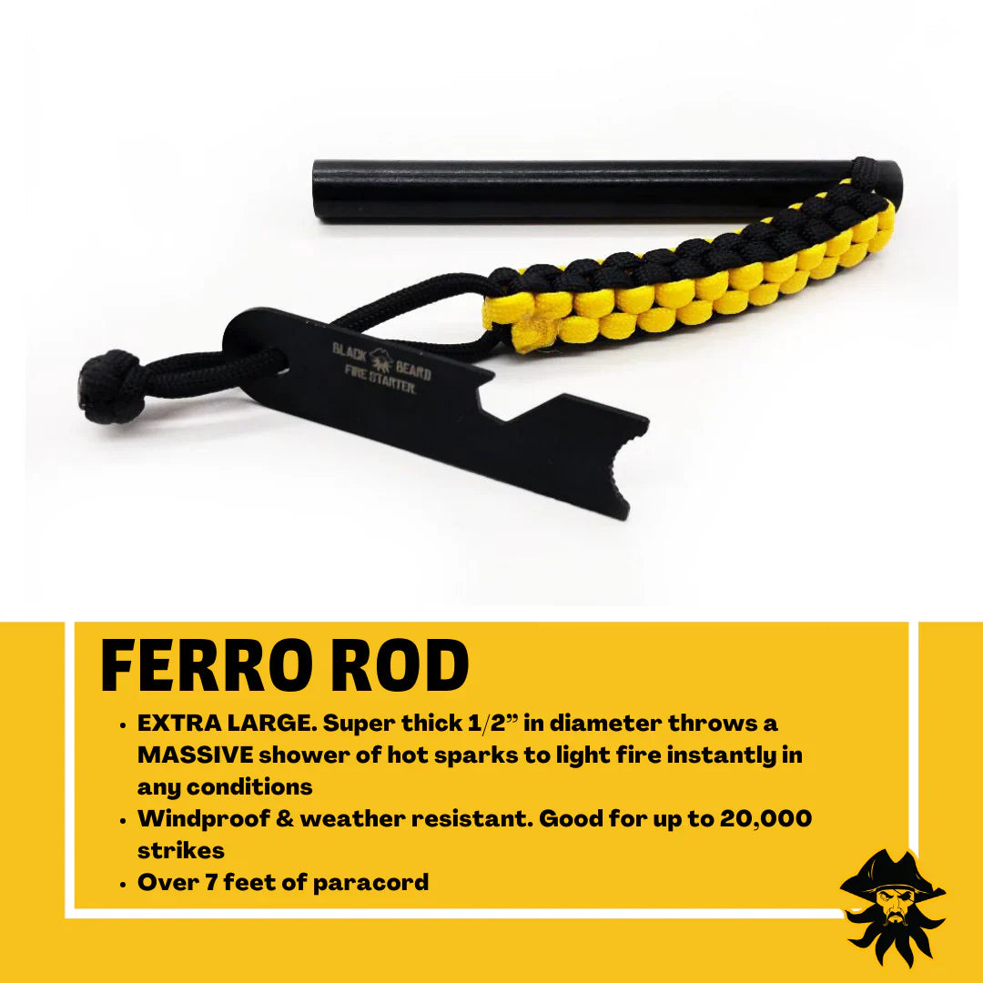 Black Beard Ferro Rod – The Ultimate Fire Starter for Any Emergency!