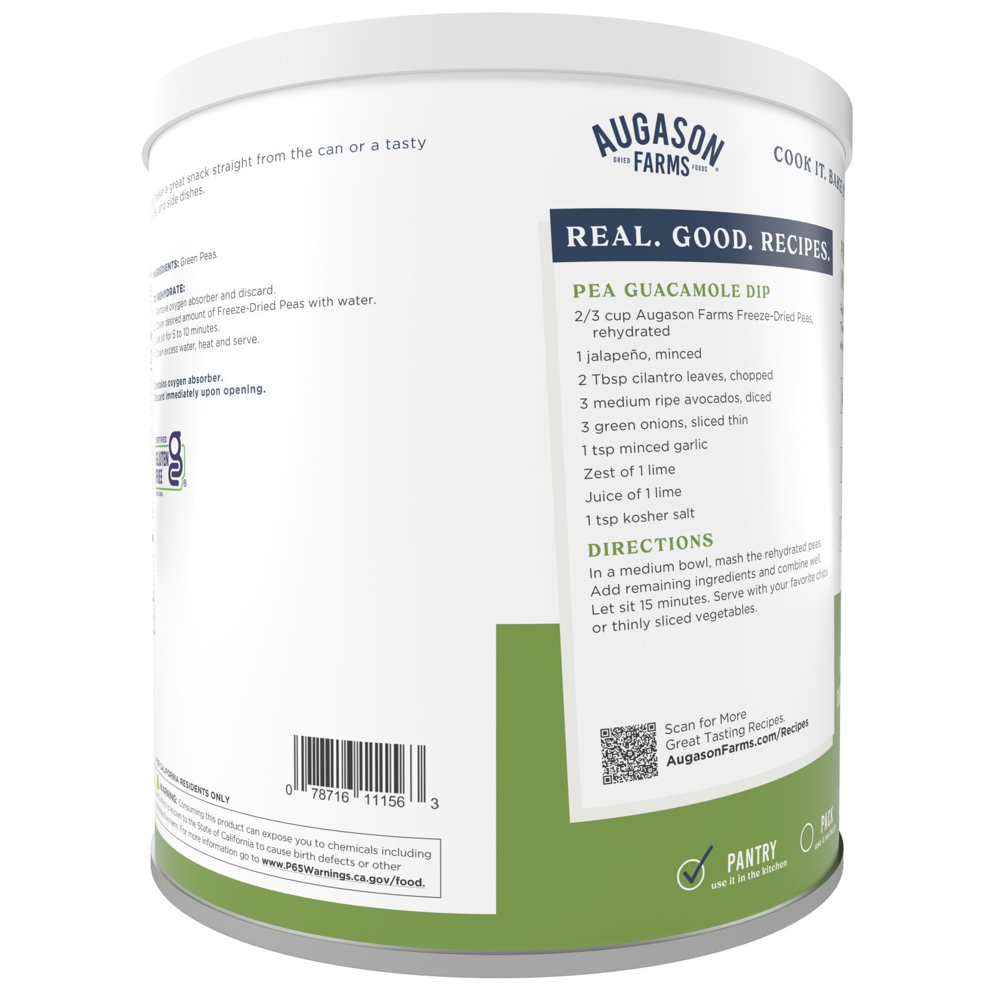 Freeze Dried Peas Can, 30 Servings (SC)