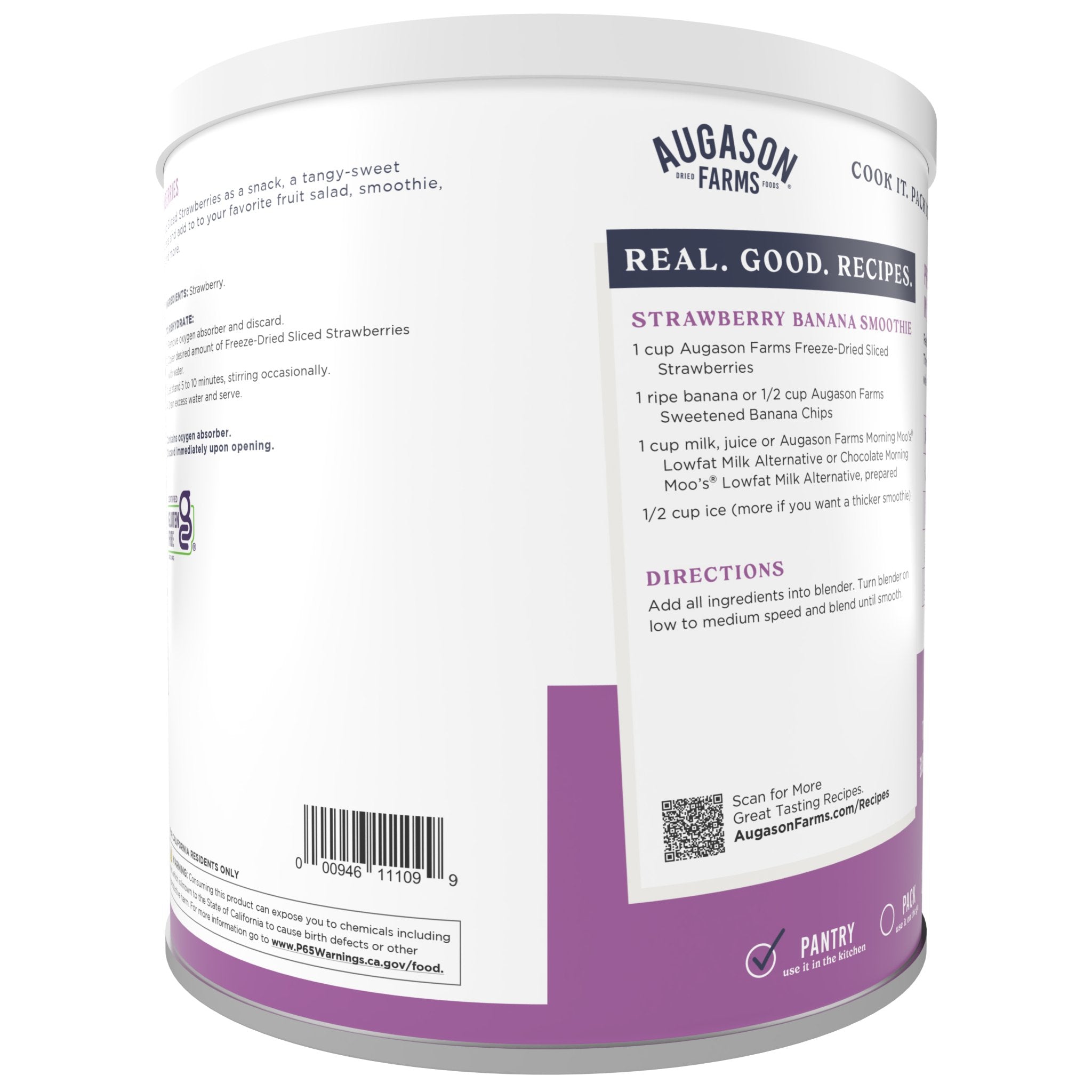 Freeze Dried Sliced Strawberries Can, 18 Servings (SC)