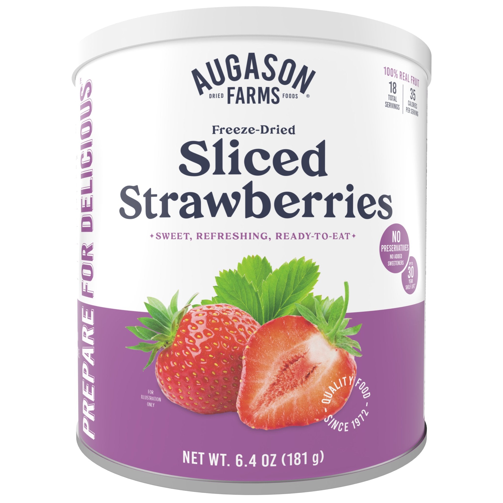 Freeze Dried Sliced Strawberries Can, 18 Servings (SC)