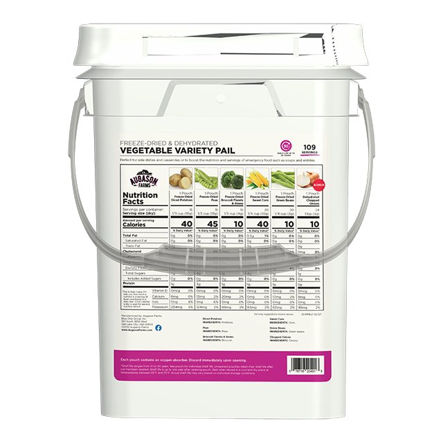 Freeze Dried Vegetable Variety Pail, 109 Servings (SC)