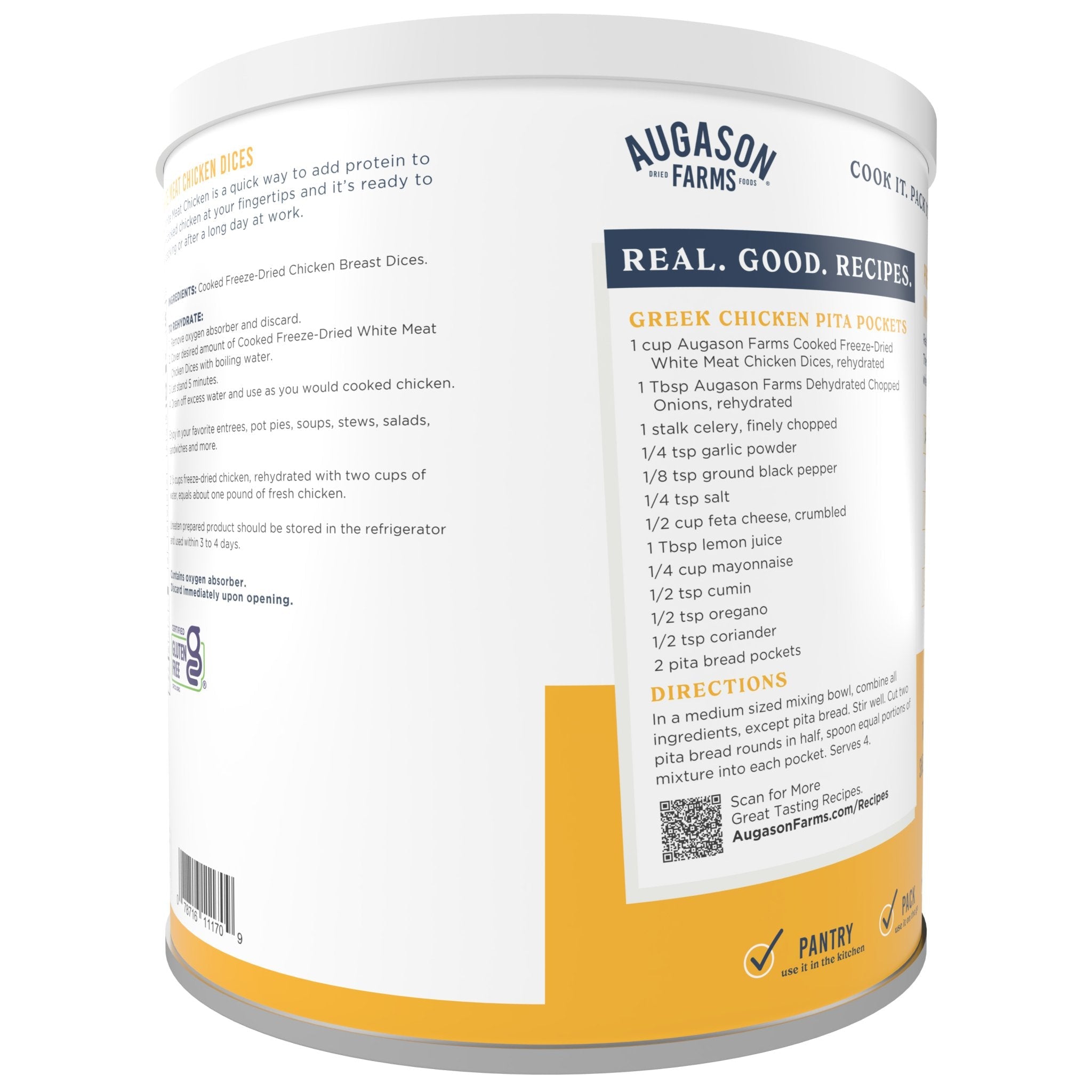 Cooked Freeze Dried White Meat Chicken Dices Can, 15 Servings (SC)