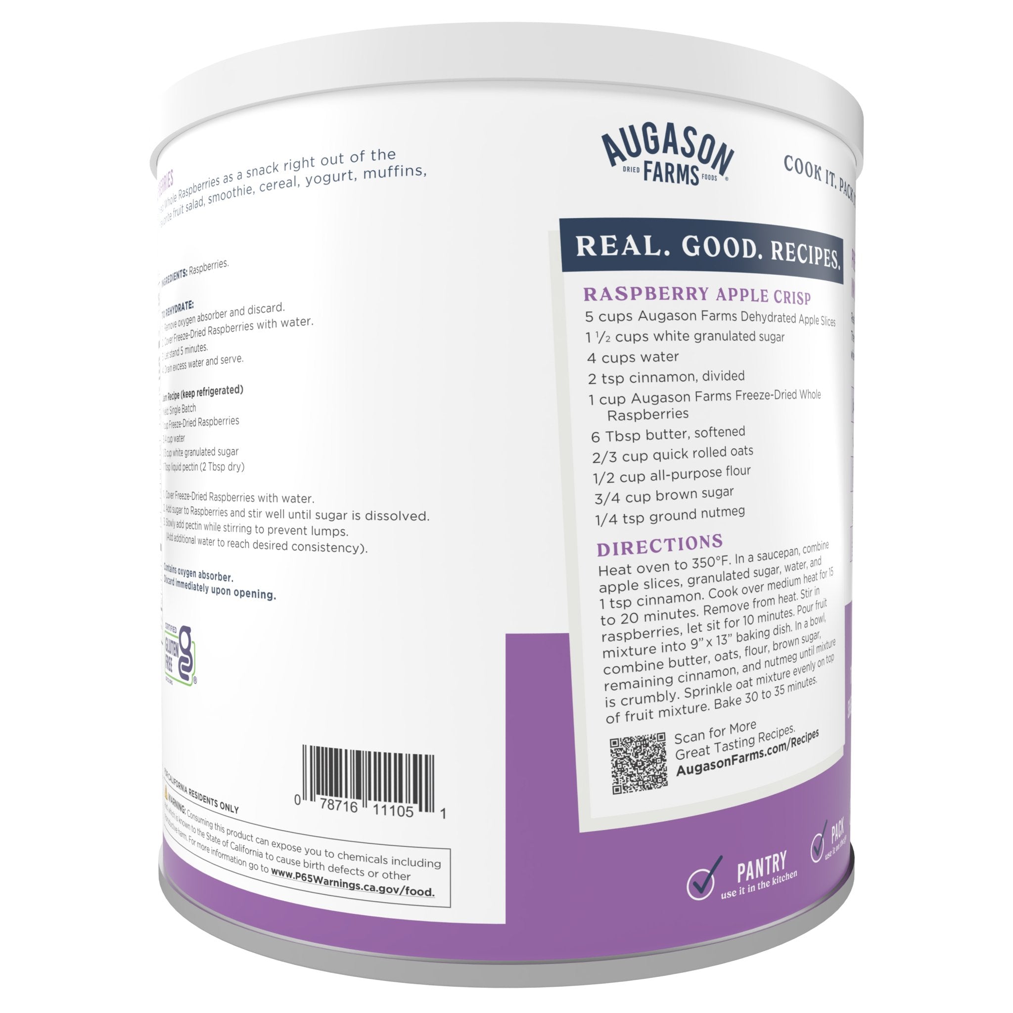 Freeze Dried Whole Raspberries Can, 23 Servings (SC)