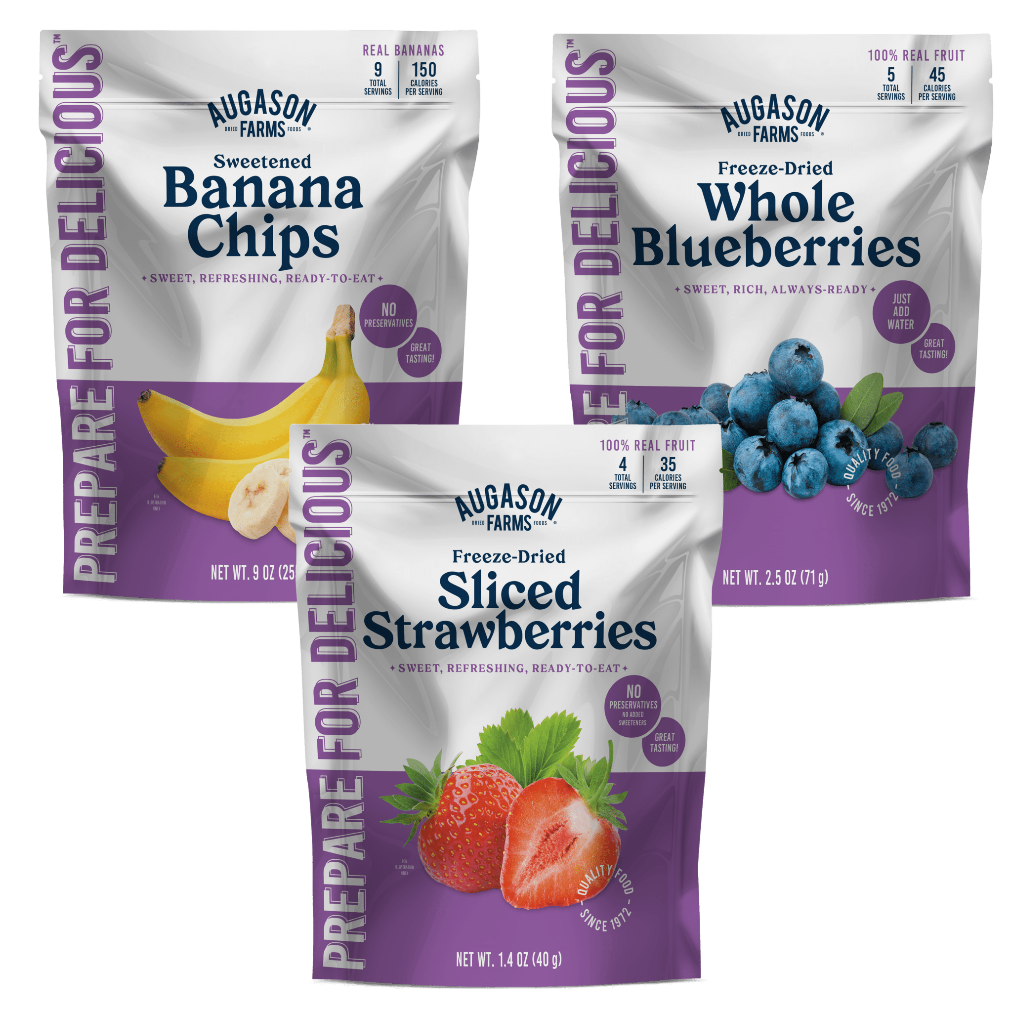 Fruit Pouch Variety Pack- Strawberry, Blueberry, Banana (SC)