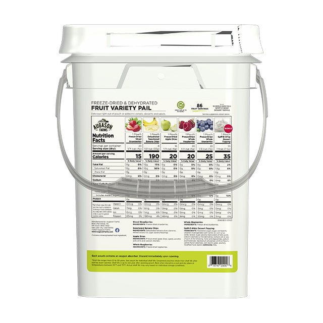 Dehydrated & Freeze Dried Fruit Variety Pail, 86 Servings (SC)