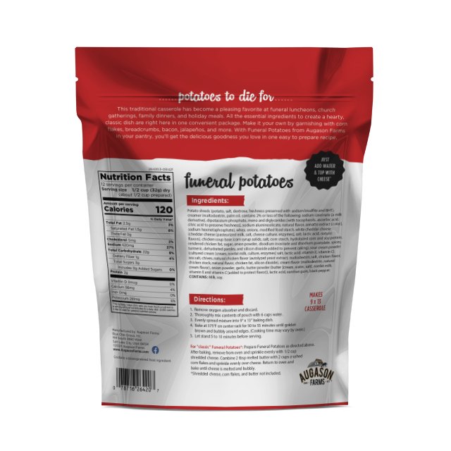 Funeral Potatoes Pouch, Cheesy Potato Casserole, 12 Servings (SC)