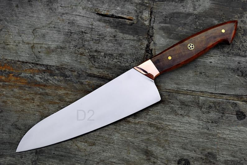 Custom Handmade D2 Steel Knife – Heat Treated Professional Chef’s Blade (SC)