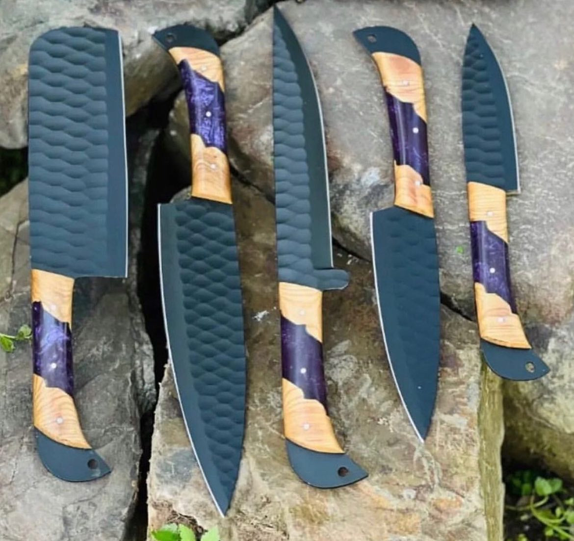Custom Handmade D2 Forged Steel Kitchen Knives Set (SC)